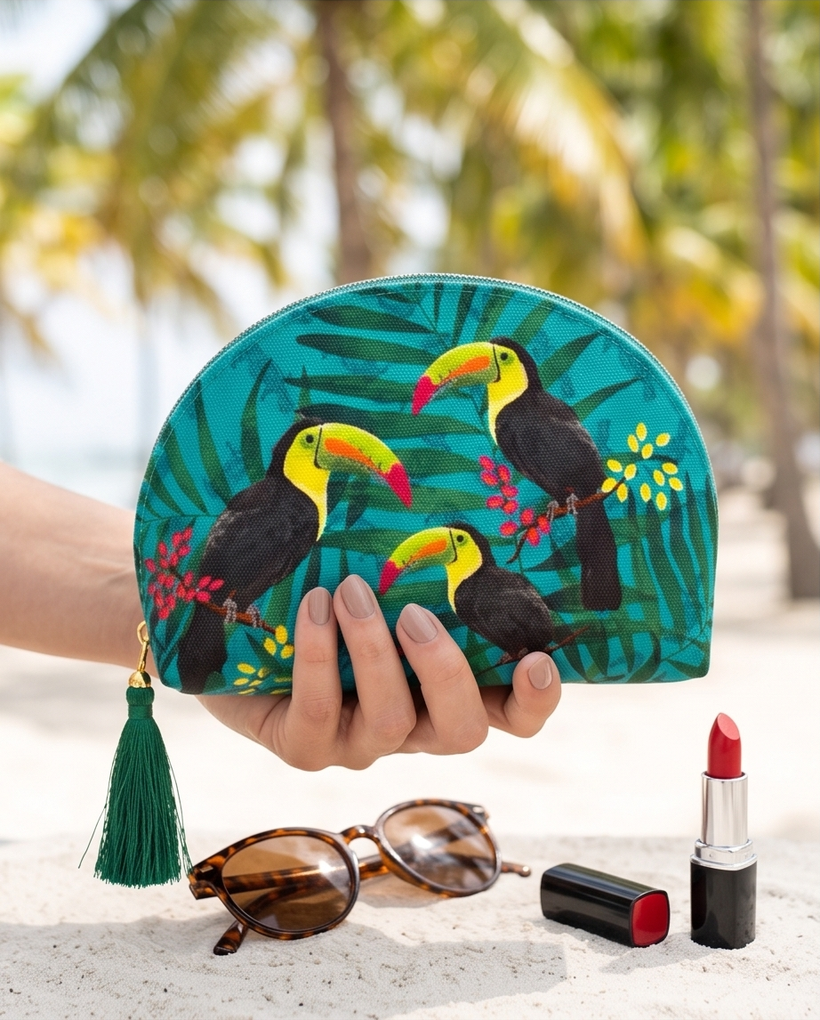 Cosmetiquera Luna Tucan Verde