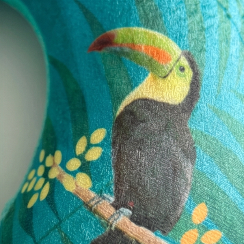 Printed Toucan on a neck Pillow
