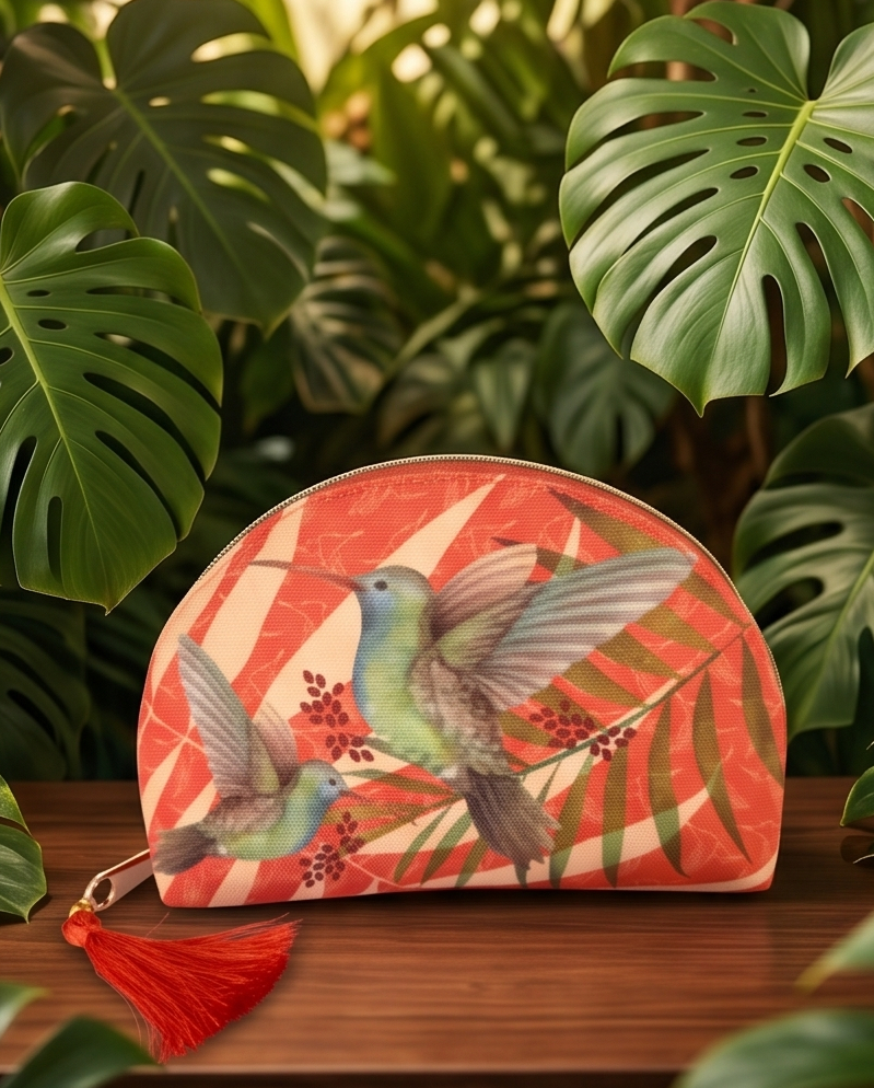 Cosmetiquera Luna Colibri Naranja