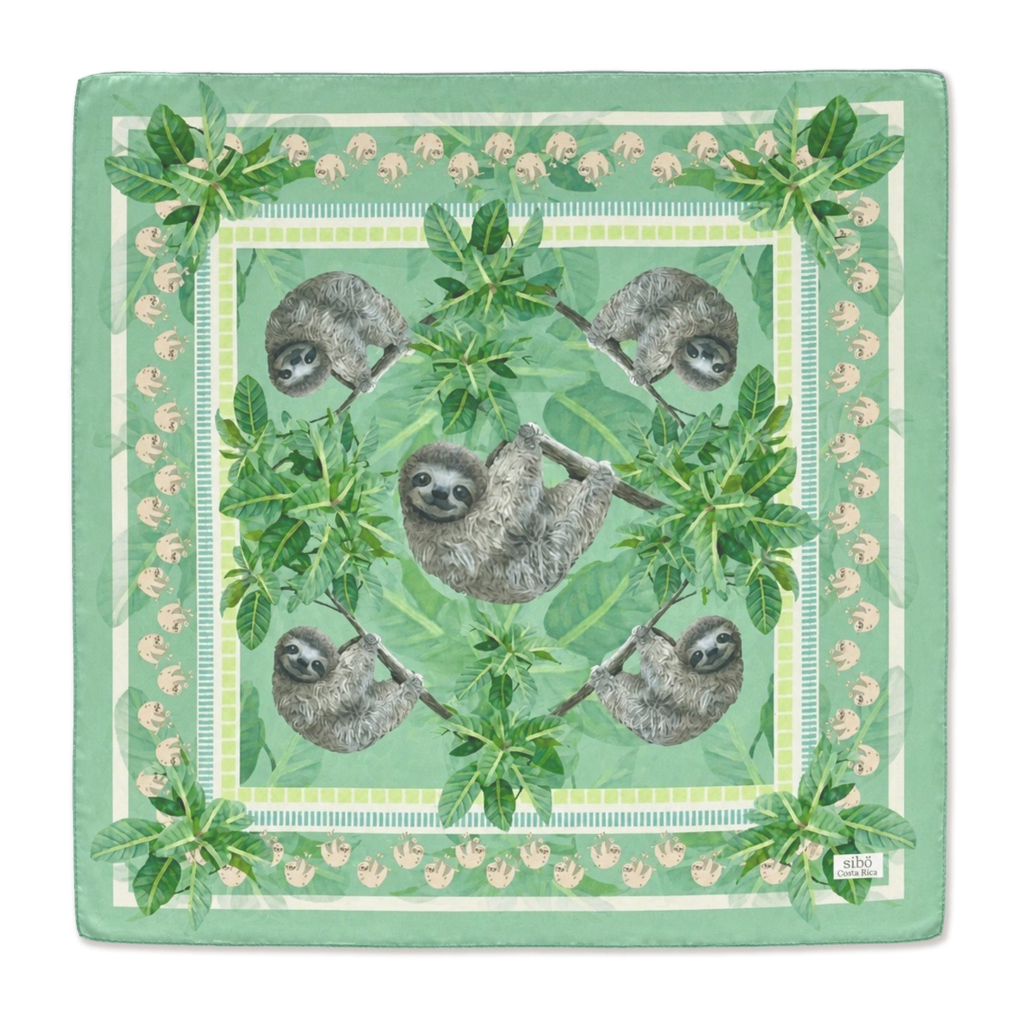 Pañuelo Oso Perezoso Verde